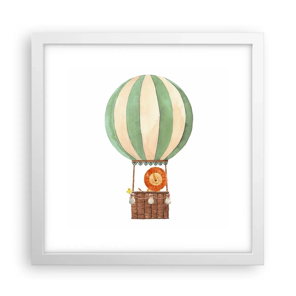 Poster în ramă albă - Călătoriile lui Leon - 30x30 cm