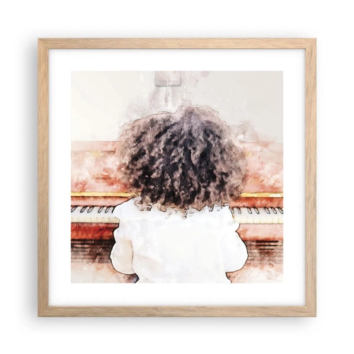 Poster în ramă de stejar deschis - Într-o lume a muzicii - 40x40 cm