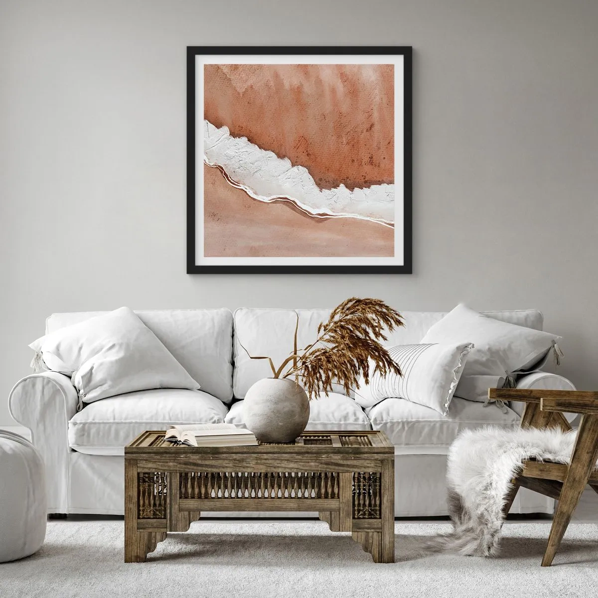 Poster în ramă neagră - În culorile pământului - 30x30 cm