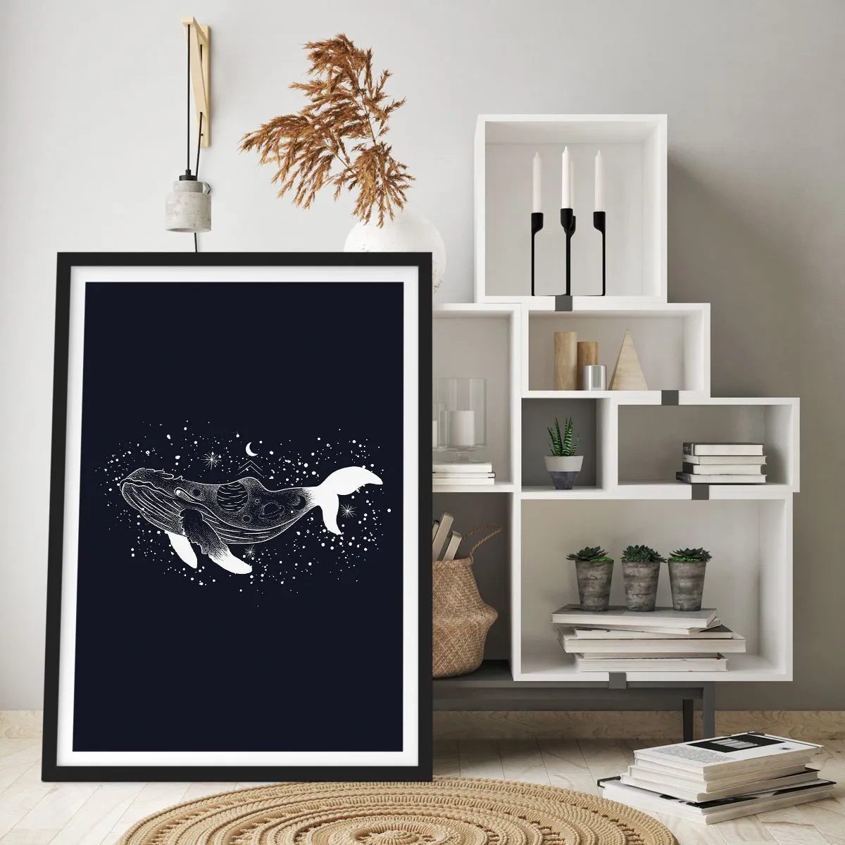 Poster în ramă neagră - În oceanul universului - 61x91 cm