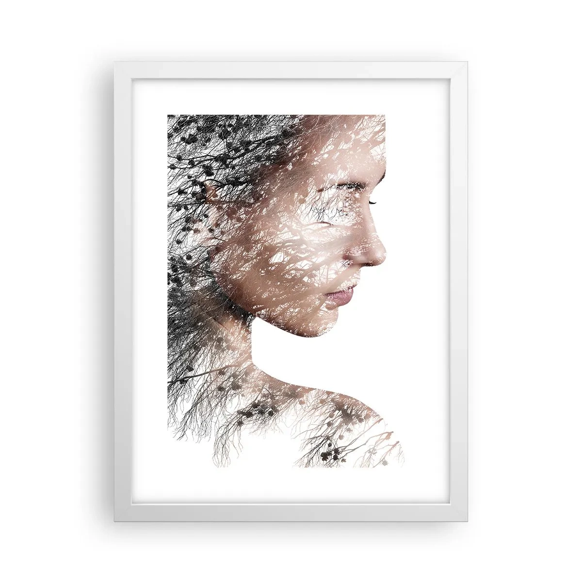 Poster în ramă albă - Spiritul pădurii - 30x40 cm