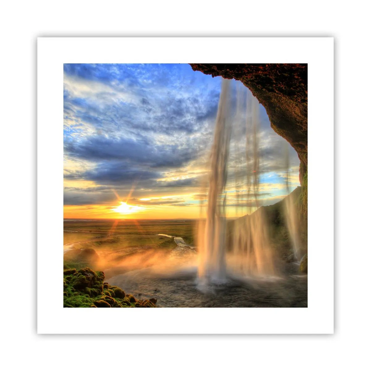 Poster - Lumea din spatele vălului de picături - 40x40 cm