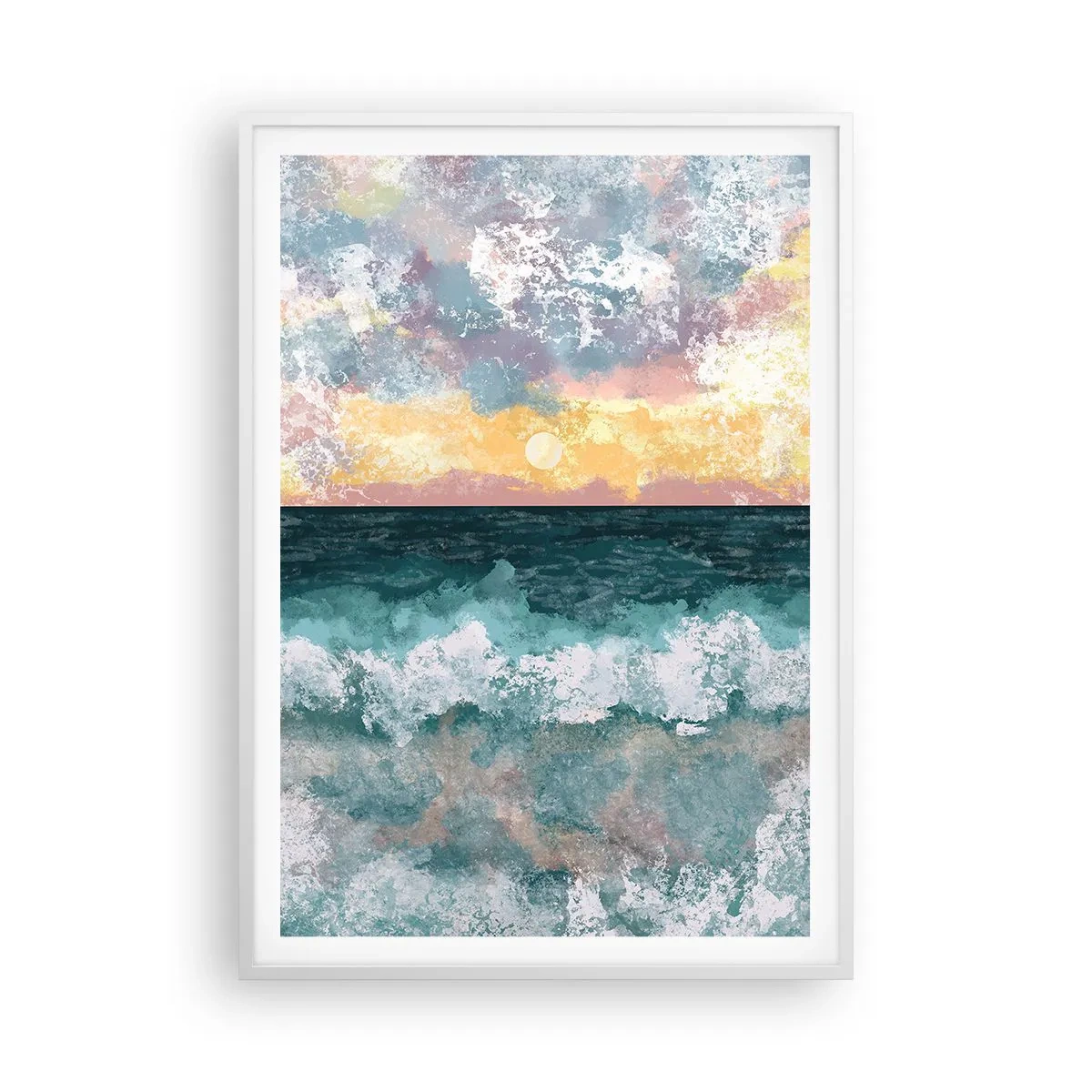 Poster în ramă albă - Apă, lumină, aer - 70x100 cm