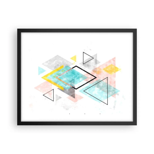 Poster în ramă neagră - Joc geometric - 50x40 cm