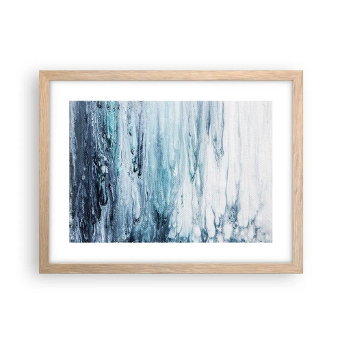 Poster în ramă de stejar deschis - Țurțuri de albastru - 40x30 cm
