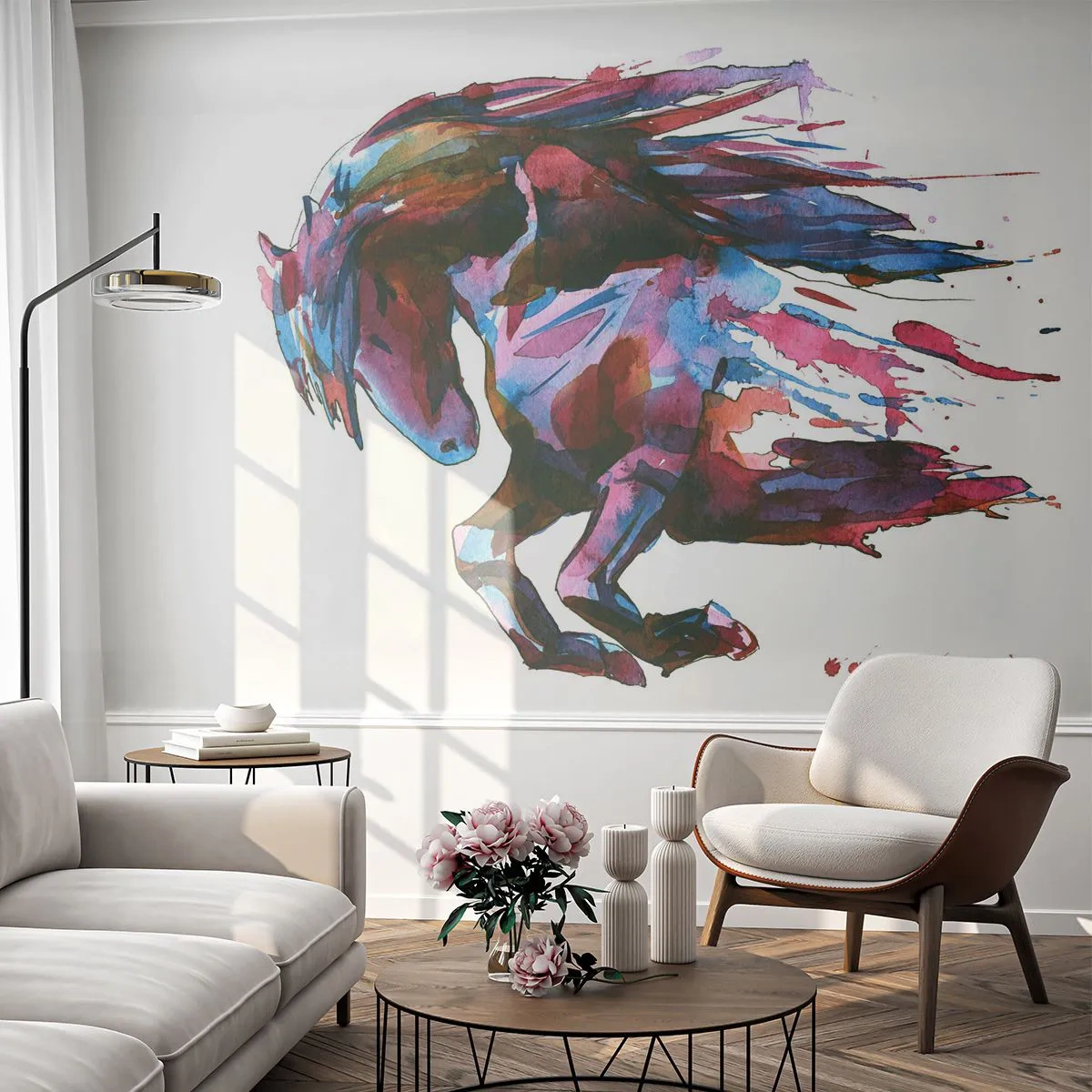 Tapet Autoadeziv Deluxe Sticker - În exaltare - Animale, Abstracția, Cal - 250x175 cm