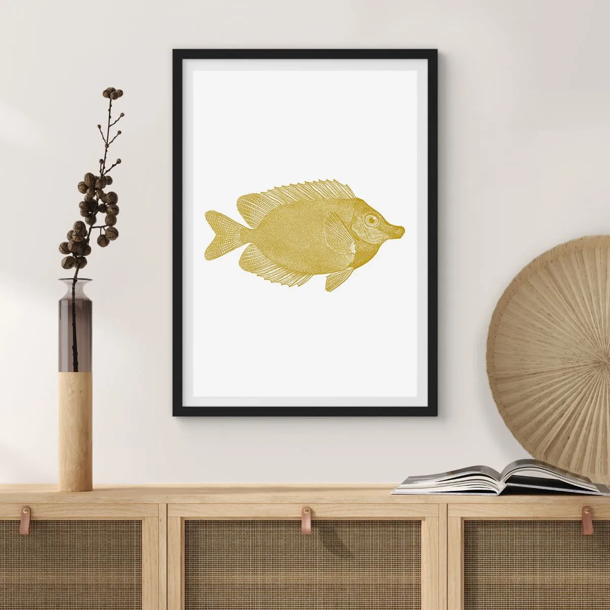 Poster în ramă neagră - Pește și atât - 50x70 cm