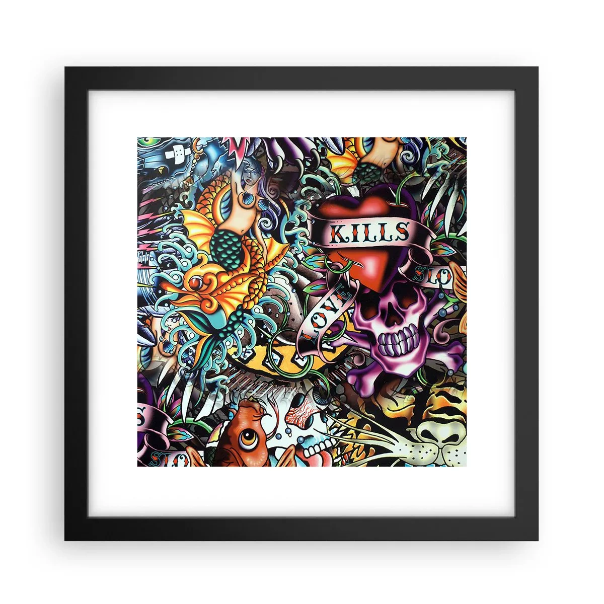 Poster în ramă neagră - Visul unui artist tatuator - 30x30 cm