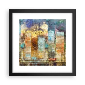 Poster în ramă neagră - Metropola însorită - 30x30 cm