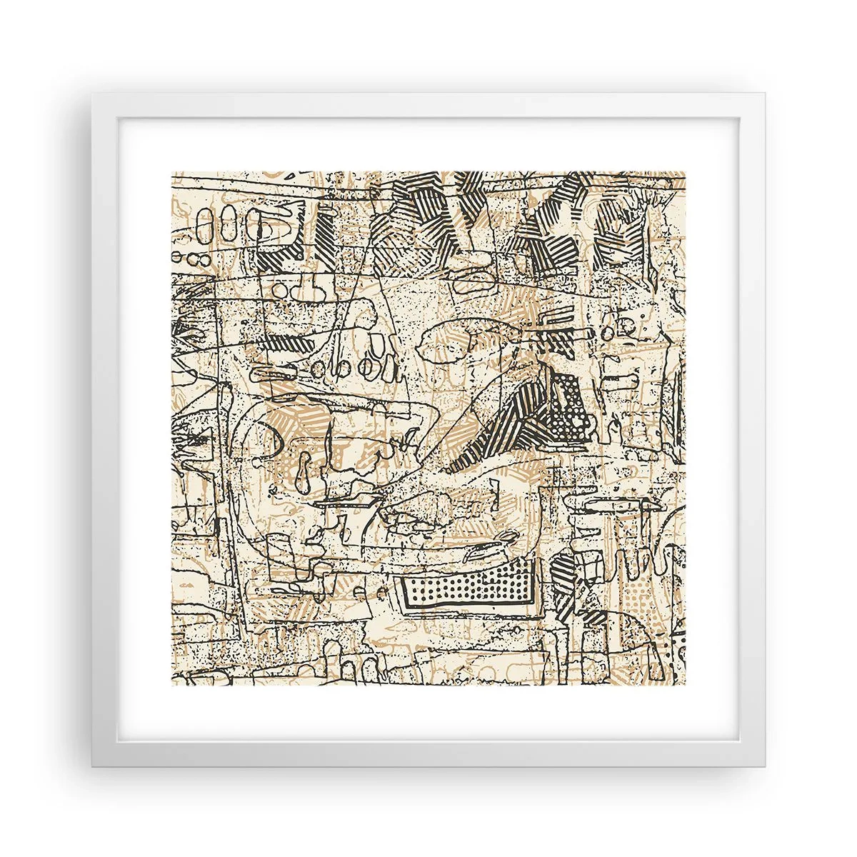 Poster în ramă albă - Așteaptă să fie descifrat - 40x40 cm