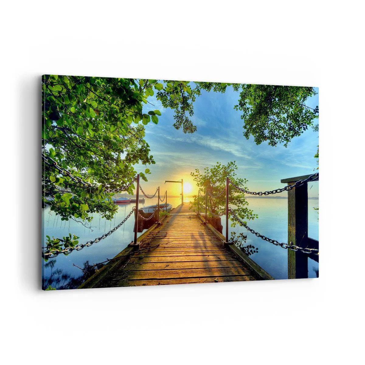 Tablou pe pânză - Apusul la malul apei - 120x80 cm