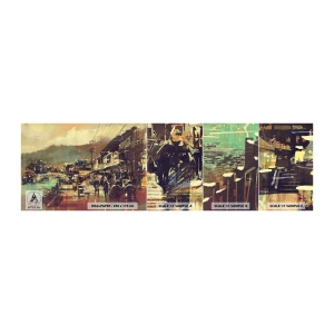 Mostră de Tapet Standard Eco - Viața ca o bogăție de gri - Peisaj, China, Arhitectură - 100x30 cm
