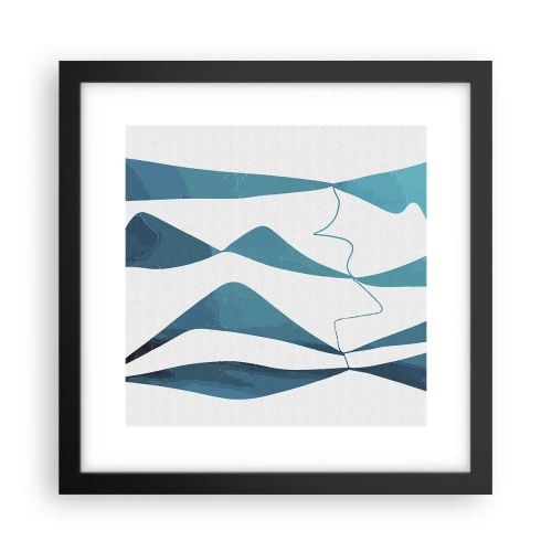 Poster în ramă neagră - Abstracție: relație turcoaz - 30x30 cm