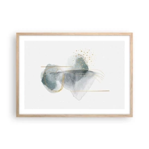 Poster în ramă de stejar deschis - Despre relația dintre gri și auriu - 70x50 cm