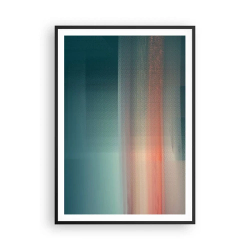 Poster în ramă neagră - Abstracție: unde de lumină - 70x100 cm