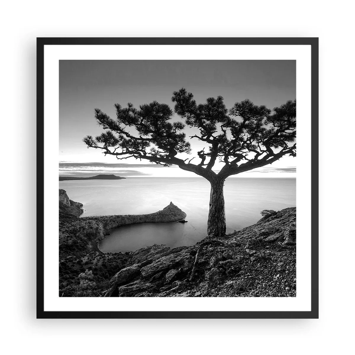 Poster în ramă neagră - Liniște până la orizont - 60x60 cm