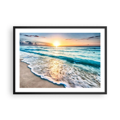 Poster în ramă neagră - Priveliștea cu apus de soare - 70x50 cm
