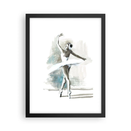 Poster în ramă neagră - Fermecată într-o lebădă - 30x40 cm