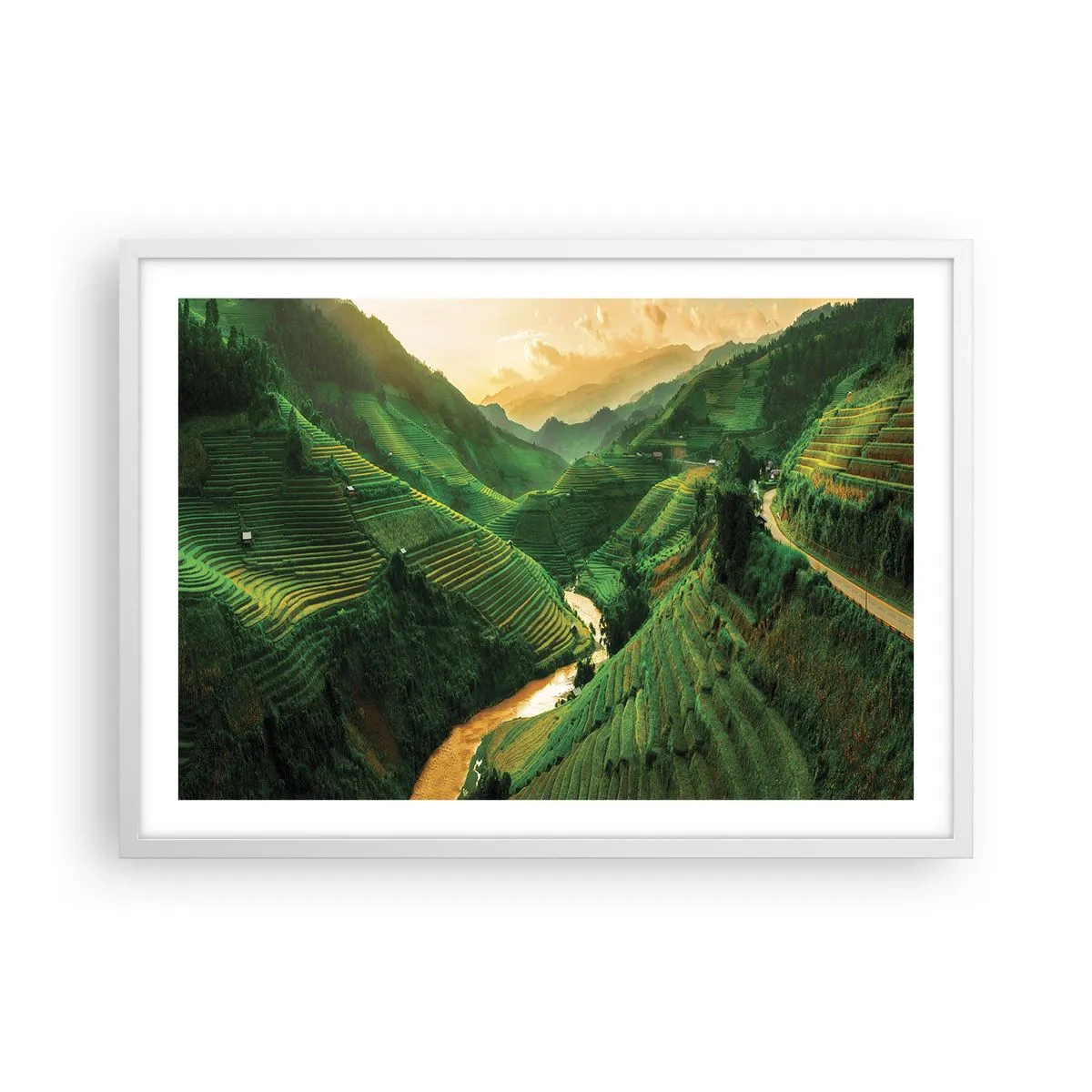 Poster în ramă albă - Valea vietnameză - 70x50 cm