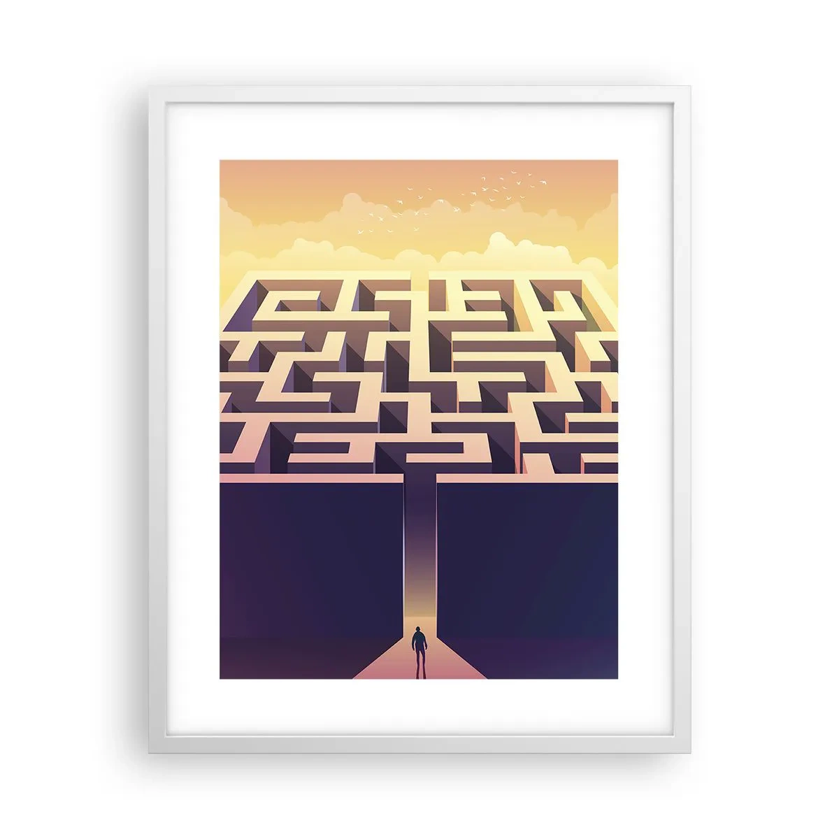 Poster în ramă albă - Momentul deciziei - 40x50 cm