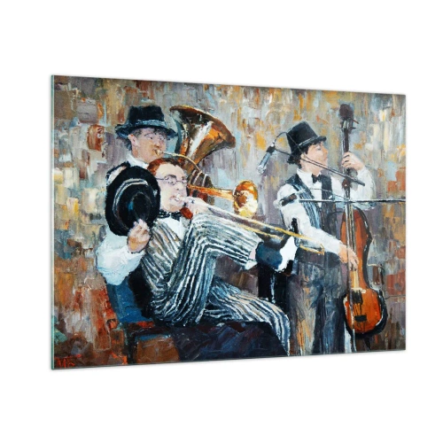 Tablou pe sticlă - Numai jazz - 100x70 cm