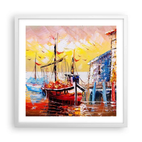 Poster în ramă albă - Întoarcere fericită - 50x50 cm