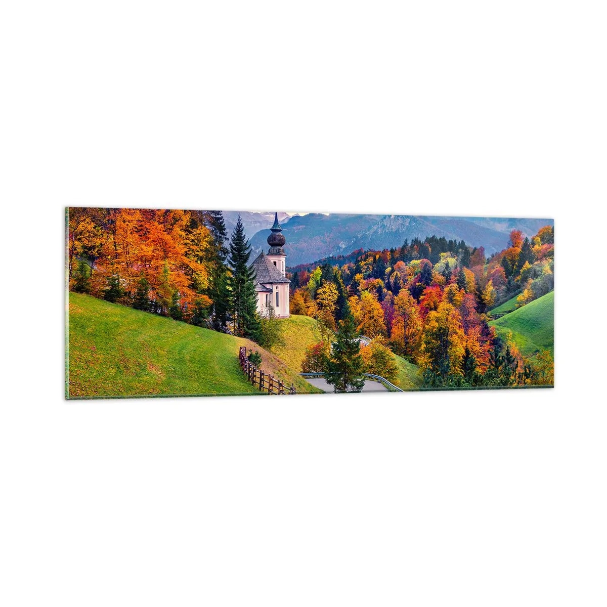 Tablou pe sticlă - Un peisaj ca o pictură - 90x30 cm