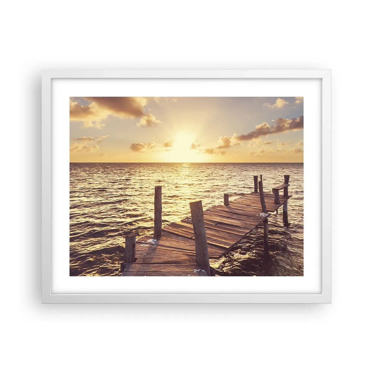 Poster în ramă albă - Tărâmul de aur al blândeții - 50x40 cm