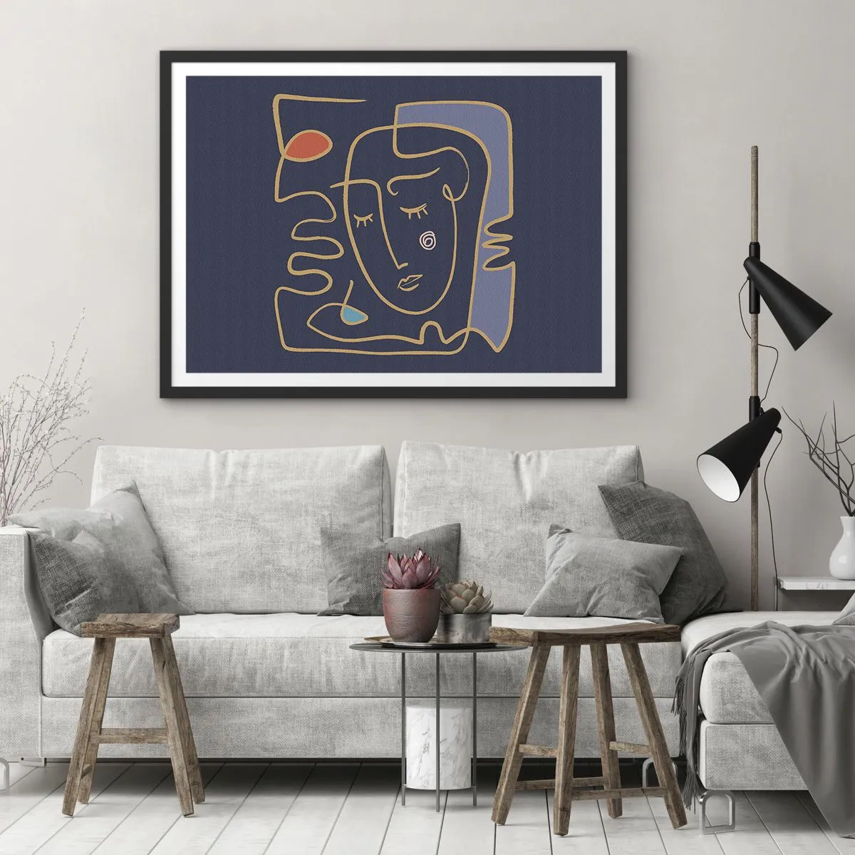 Poster în ramă neagră - În reverie - 100x70 cm