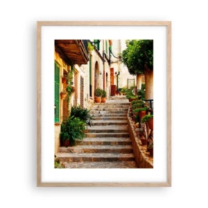 Poster în ramă de stejar deschis - Magia unei vacanțe în Spania - 40x50 cm