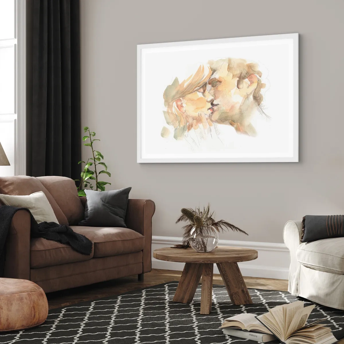 Poster în ramă albă - Jumătatea găsită? - 91x61 cm