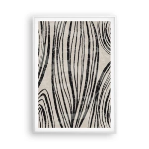 Poster în ramă albă - Deversare de linii - 70x100 cm