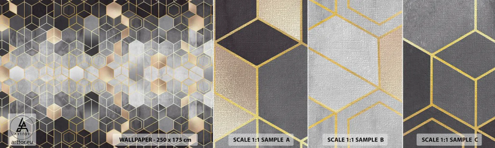 Mostră tapet Premium Canvas - Compoziție diamantată - Abstracția, Bucată, Grafică - 100x30 cm