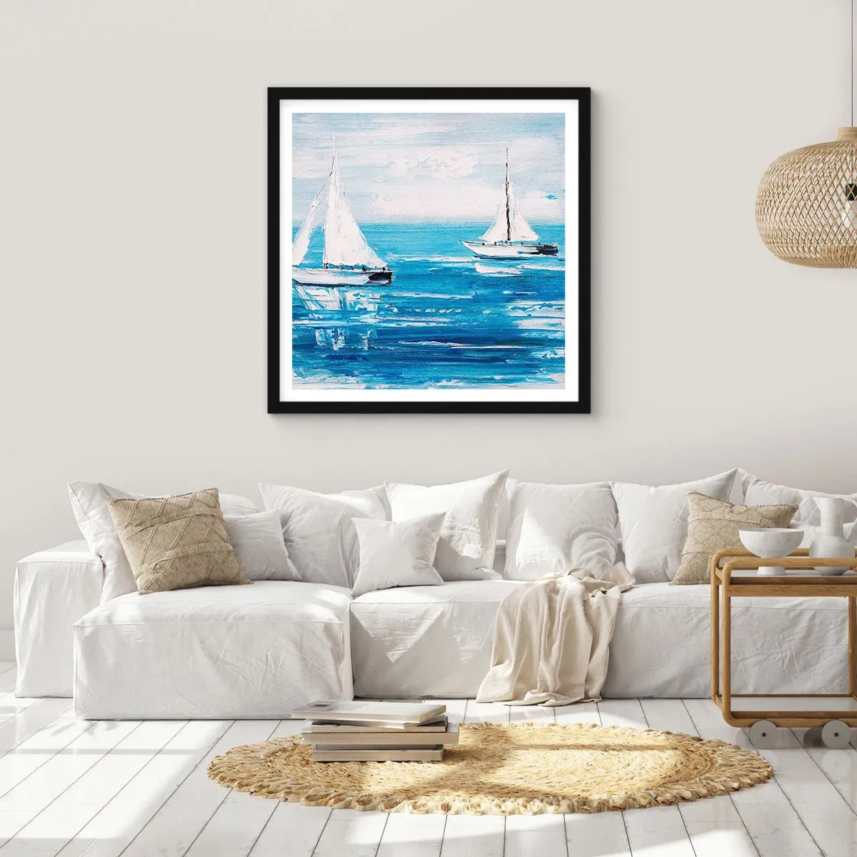 Poster în ramă neagră - Cu un prieten alături de tine - 50x50 cm