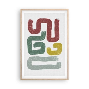 Poster în ramă de stejar deschis - Într-o limbă necunoscută - 61x91 cm