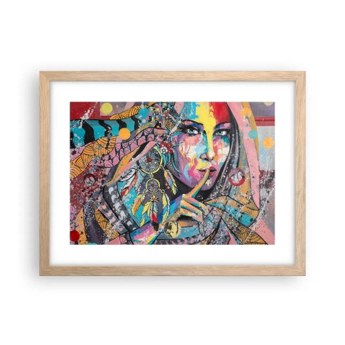 Poster în ramă de stejar deschis - Taci până când înțelegi - 40x30 cm