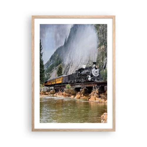 Poster în ramă de stejar deschis - Și încotro? Unde? - 50x70 cm