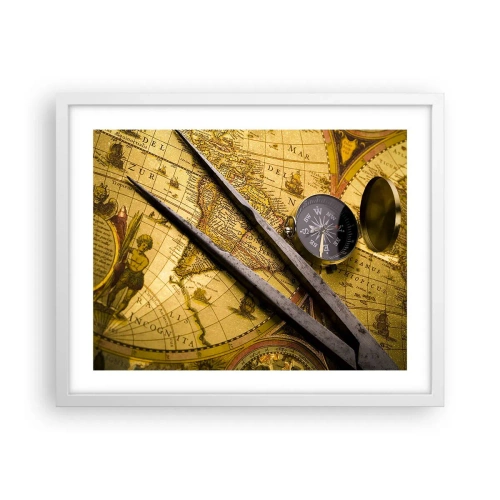 Poster în ramă albă - Unde sunt aceste comori? - 50x40 cm