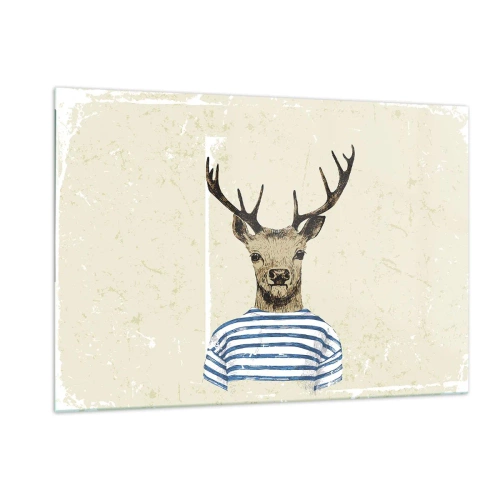 Tablou pe sticlă - Pentru că îmi plac cămășile cu dungi! - 120x80 cm