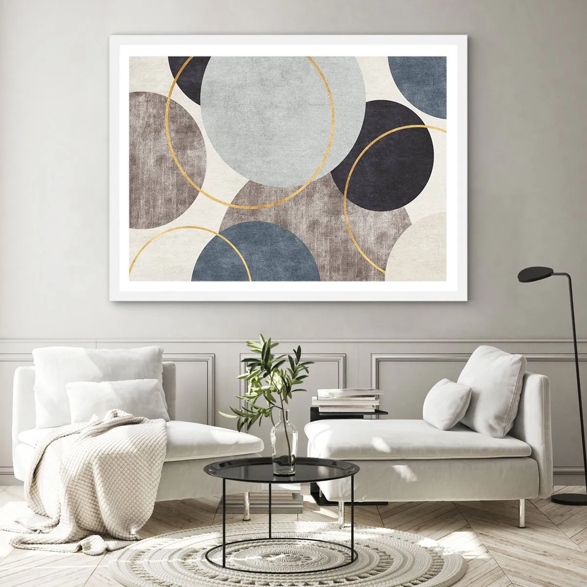 Poster în ramă albă - Roată cu roată - 100x70 cm