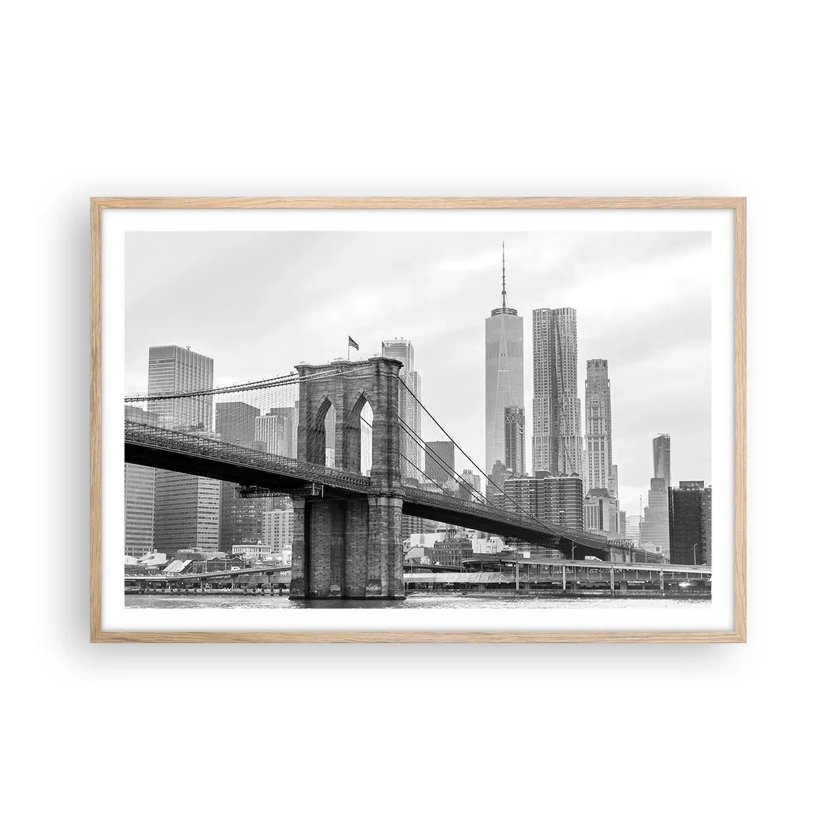 Poster în ramă de stejar deschis - New York vibes - 91x61 cm