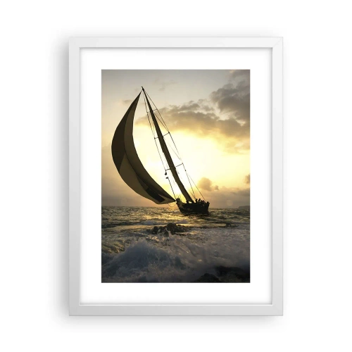 Poster în ramă albă - Vânt în jos și în sus - 30x40 cm