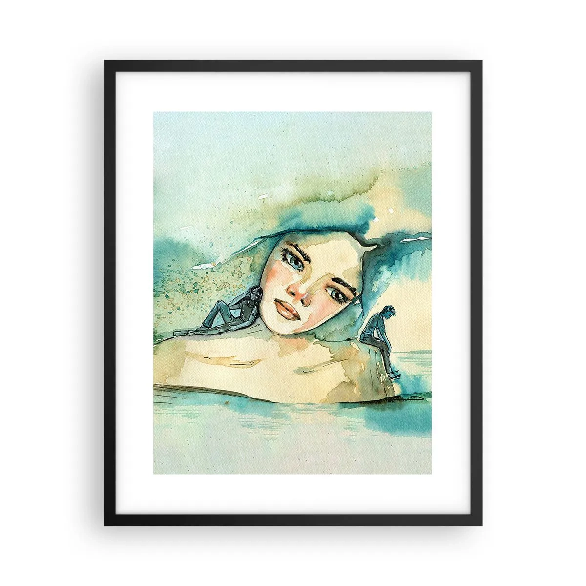 Poster în ramă neagră - Am I blue? - 40x50 cm