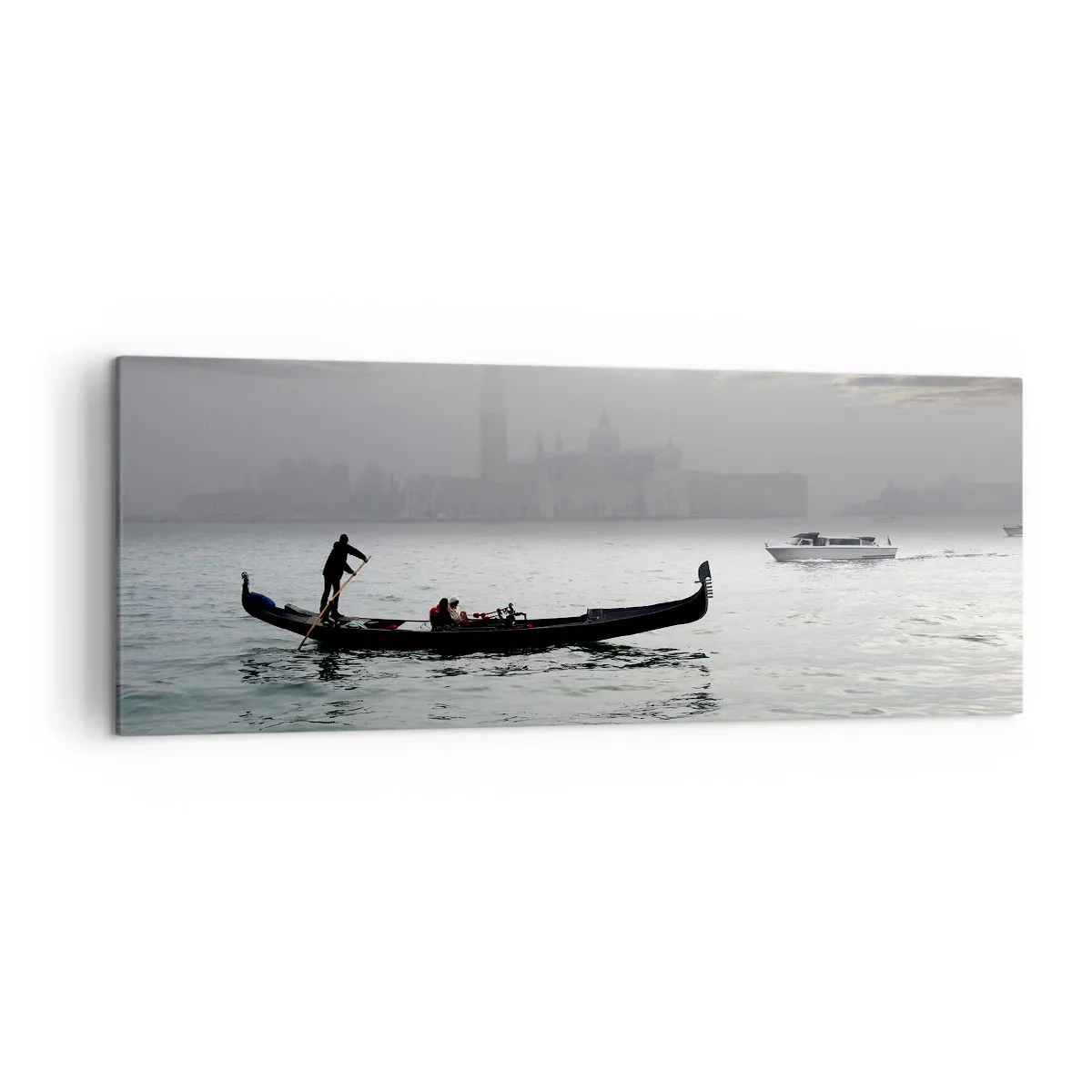 Tablou pe pânză - Un oraș fabulos de apă și ceață - 140x50 cm