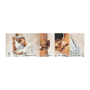 Mostră tapet autocolant Deluxe Sticker - Portret în plin soare - Portret, Boho, Ulei - 100x30 cm