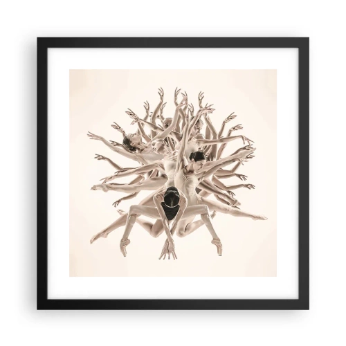 Poster în ramă neagră - Înflorirea în dans - 40x40 cm