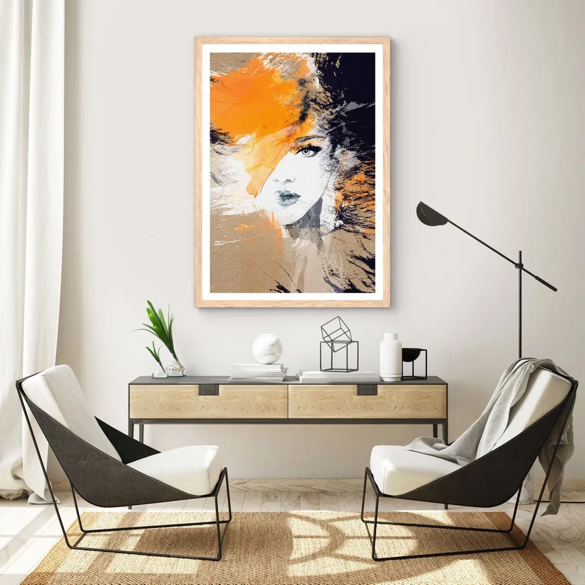 Poster în ramă de stejar deschis - Și se face lumină - 40x50 cm