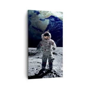 Tablou pe pânză - Salutări de pe Lună - 45x80 cm