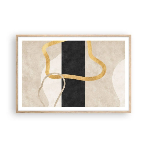 Poster în ramă de stejar deschis - Forme înbuclite - 91x61 cm