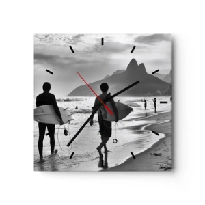 Ceas de perete - Ceas pe sticlă - Samba pentru un val - 40x40 cm